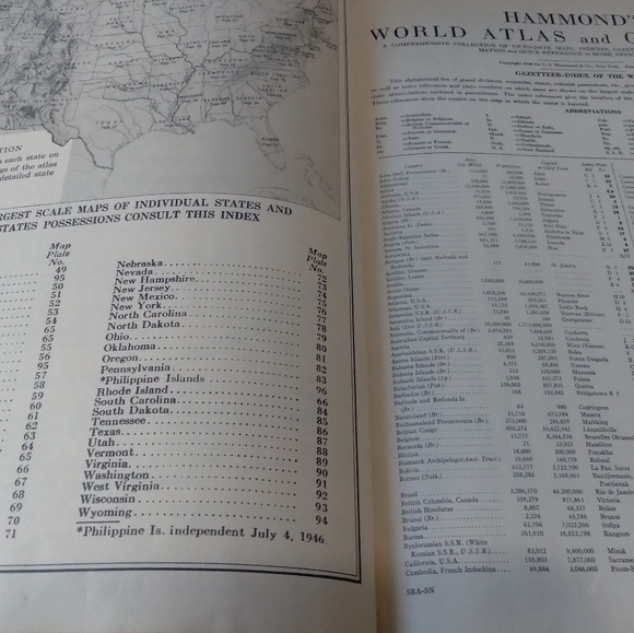 1940's Antique Atlas ("Maps & Coffee Table Displays & Primitive Decor") - Picture 5 of 11